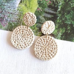 Lynn Wicker Earrings - Light Circles